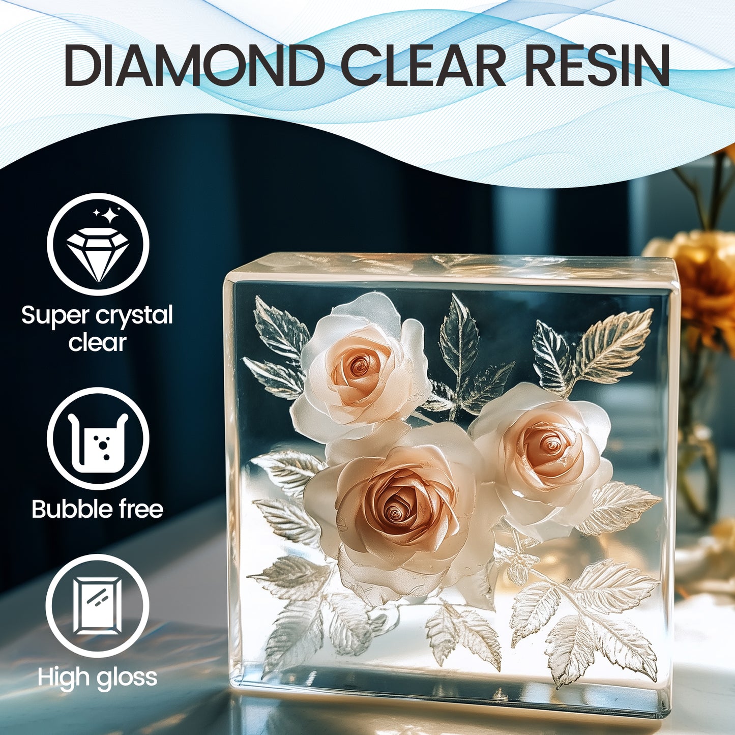 Deep Pour Epoxy Resin, 1.5 Gallon Epoxy Resin Kit, 2-4 Inch Pour Depths, Low Odour, Bubble Free, Food Safe, Clear Casting Resin for River Tables, Bar Tops, Crafts