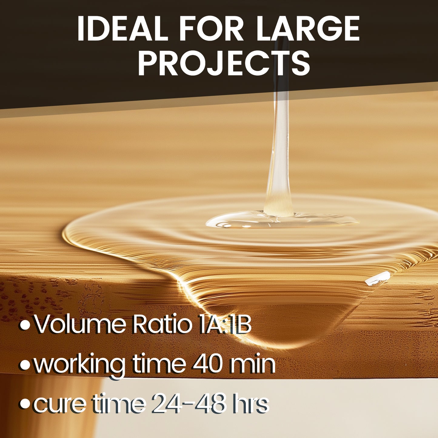 Table Top Epoxy Resin, 1 Gallon Super Gloss Epoxy Resin with UV Resistant, Self Leveling, Food Safe, Crystal Clear Resin Epoxy for Solid Wood Table, Bar and Surface Coating