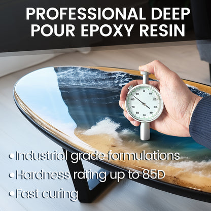 Table Top Epoxy Resin, 1 Gallon Super Gloss Epoxy Resin with UV Resistant, Self Leveling, Food Safe, Crystal Clear Resin Epoxy for Solid Wood Table, Bar and Surface Coating